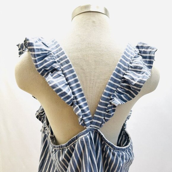 NWT LAUREN CONRAD Women Sleeveless Pullover Square Neck Striped Blue Shirt Sz O - Picture 9 of 14
